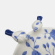 23698-05#10x9" Floral Cinoiserie Bird Bath, Blue/white