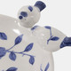 23698-05#10x9" Floral Cinoiserie Bird Bath, Blue/white