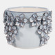 20362-05#6" Floral Applique Planter, Light Blue