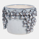 20362-05#6" Floral Applique Planter, Light Blue