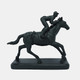 23708#9x8" Horse & Jockey Figure, Black