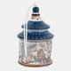 21986-03#7x5" Chinoiserie Pagoda Bird House Blue/white