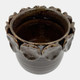 20245-05#6" Leaf Applique Planter Dark Brown
