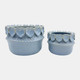 20246-06#S/2  7/10" Leaf Applique Planter, Blue