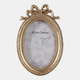 4x6 Oval Coquette Photo Frame with Bow in Gold Leaf Finish