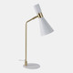 51396#21" Metal Table Lamp, White/gold
