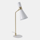 51396#21" Metal Table Lamp, White/gold