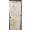 1/6 Interior Knotty Pine Unfinished 2-Panel Plank Wood Pre-Hung Door (Local Pickup Only)
