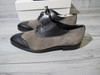 Paul Frederick Dress Shoes Gray Suede, Black Leather Italy - Mens 13 *New in box