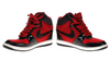 Nike Force Dunk Sky Hi High Hidden Wedge Heel - Red w/ Black - Women's Size 8