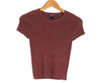Victoria's Secret Mauve Ribbed Cropped Tee Women's Size M *NEW*