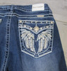 Sexy Couture Blue Denim Jeans, Flare leg, Pocket Bling, Studded - Women's 11