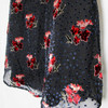 LOFT Black Tank w/ Blue Velvet Polka Dot & Red Floral Overlay Women's L *NEW*