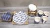 Elle Decor Lucette 16pc. Porcelain Dinnerware Set in Blue/White   NEW