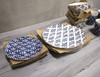 Elle Decor Lucette 16pc. Porcelain Dinnerware Set in Blue/White   NEW