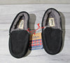 Dluxe by Dearfoams Black Suede, Shearling Moccasin Loafer Shoes KIDS 11 *New