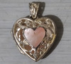 Sterling Silver 925 & Pink Stone Filigree Heart Locket 5.9g