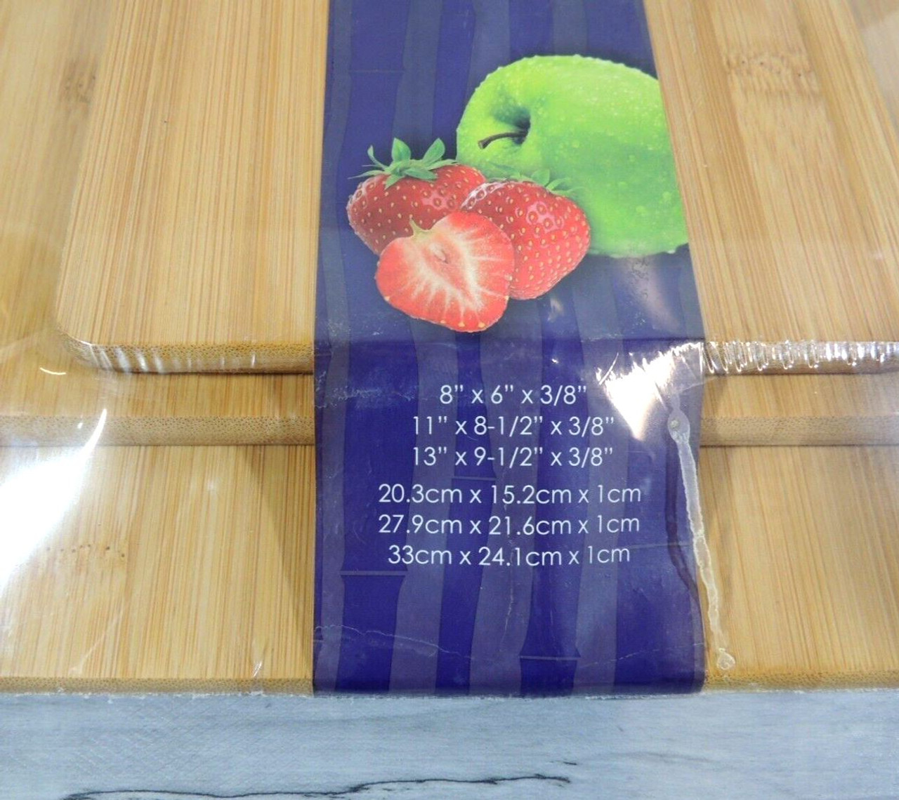 3-Piece Bamboo Cutting Board Set, 13 x 9-1/2, 11 x 8-1/2 and 8 x 6