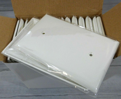 25 Qty Blank Wall Plate Cover 1-Gang White Jumbo Wallplate Lexan  Orbit *NEW