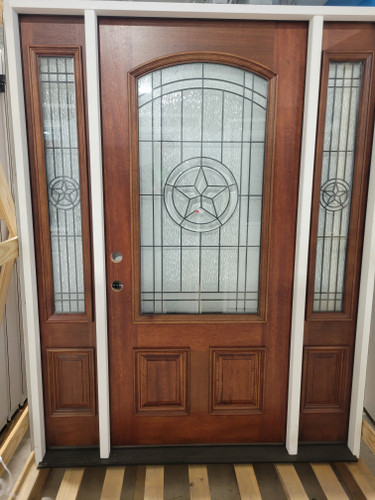 3/0 Texas Star Patina Mahogany Door with Side-Lites