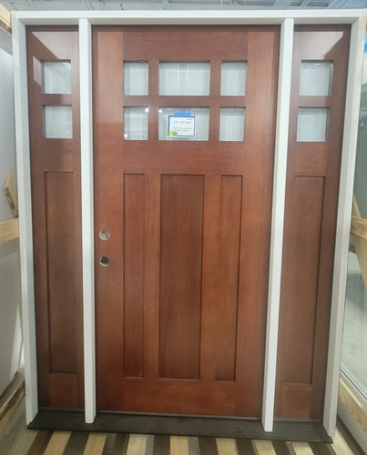 3/0 Mahogany Crasftsman Door with Side-Lites