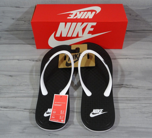 Nike On Deck Flip Flops Black & White Men's Size 13 *NEW*