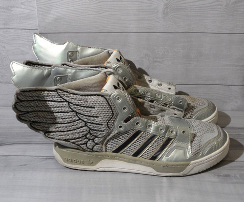 Adidas Originals X Jeremy Scott JS Wings 2.0 Silver Men's SZ 13 *SOME DIRT, WEAR