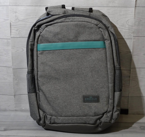 Emerald Waterways Grey & Teal Laptop Backpack *NEW*