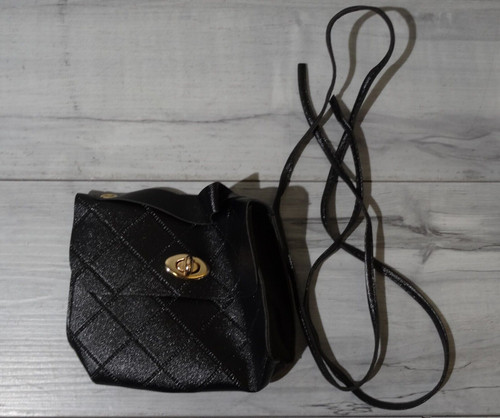 Black Faux Leather Mini Crossbody Satchel *NEW, Open Package*