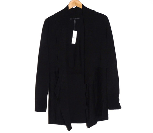 White House Black Market Black Waterfall Midi Cover-Up Cardigan Women's XL *NEW*