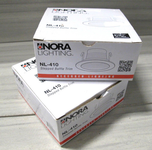 Lot of 2 Nora Lighting NL-410 4 Inch Adjustable Stepped Baffle,  White *Open Box