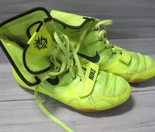 Nike Manny Pacquiao Neon Yellow Volt Gum Boxing Boots -Men's Size - See Below *Used