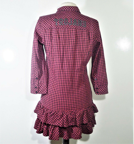 Victoria Secret PINK Red Plaid Ruffled Skirt Nightgown Women's Size L