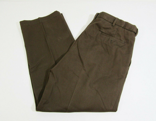 Haggar Men's Brown Pleated Dress Pants Size 38 x 30 **HAS STAIN/MARK**