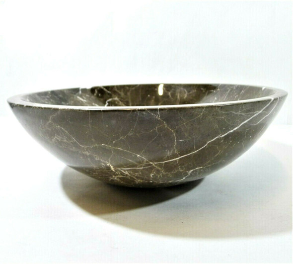 Trendy Polished Charcoal Brown Marble Stone Vessel Sink Basin *NEW*