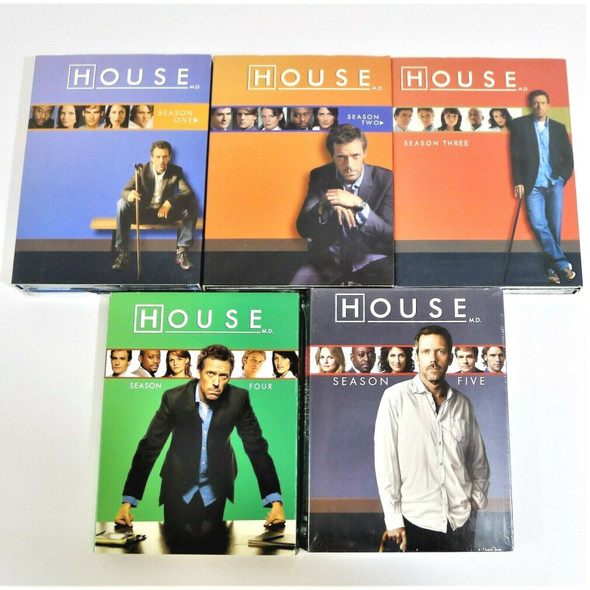 House MD Full Seasons 1-5 DVD Box Sets (Season 5 is New, Sealed!)