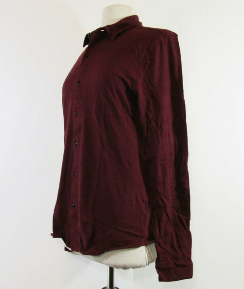 A-Frame Women's Maroon Long Sleeve Button Up Blouse Size M Tall/Slim
