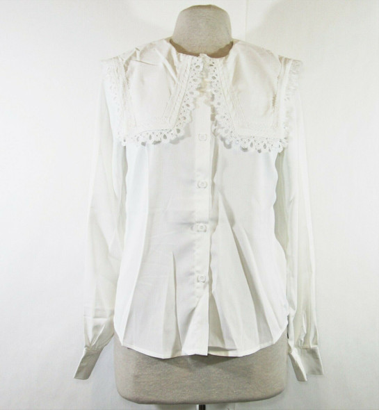 J. ING Women's Long Sleeve Embellished Blouse in White Size XS **NEW WITH TAGS**