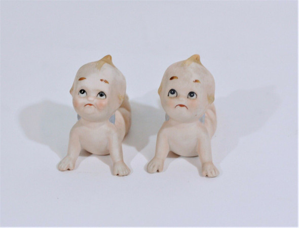 Set of 2 Matching Lefton Kewpie Baby Figurines