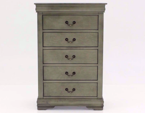 Louis Phillippe Grey 6 Drawer Chest