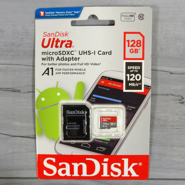 SanDisk 128GB Ultra MicroSDXC UHS-I Memory Card with Adapter *NEW*