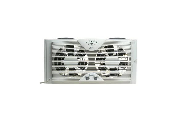 Holmes Dual 8" Blade Window Fan with LED 1-Touch Temperature Control
