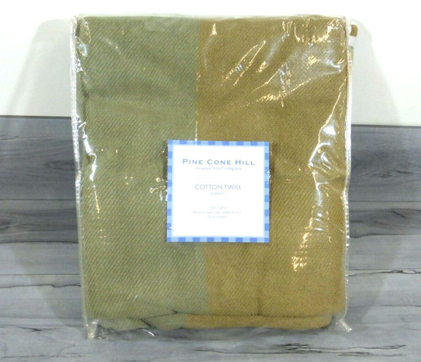 Pine Cone Hill Oatmeal Ocean Cotton Twill Blanket Full / Queen * NEW