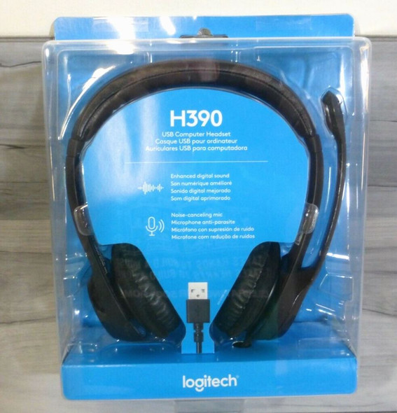 Logitech H390 Wired USB Computer Headset w/ Noise-Canceling Microphone *NEW