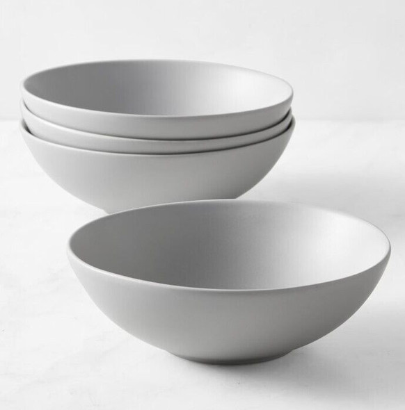 Open Kitchen by Williams Sonoma Matte Coupe Bowls, Set of 4, Grey *NEW*