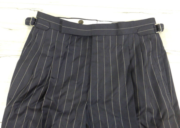 Mens Vitale Barberis Canonico Pinstripe Pants Wool Navy  - Marked 30  - *New