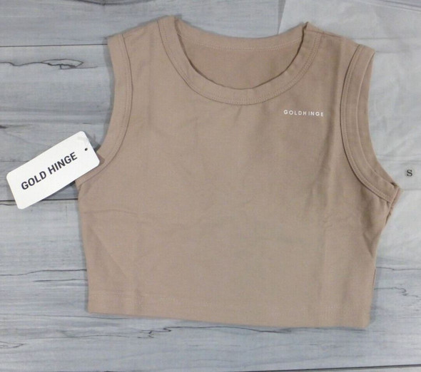 Goldhinge  Crop Top Beige Cotton - Bradely Michelle  - Small *New with tags