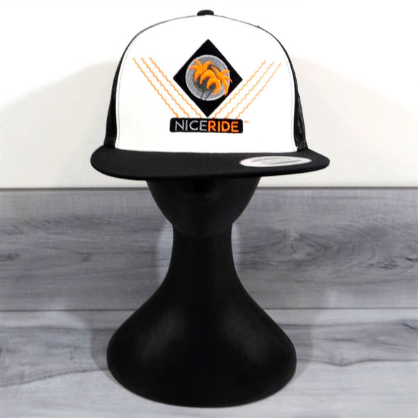 Men's "Nice Ride" Orange Palm Tree Design Mesh Trucker Snapback Hat *NEW*