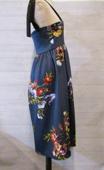 True Violet Women's Navy Blue Floral Tie Shoulder Dress Size 6 **NEW WITH TAGS**