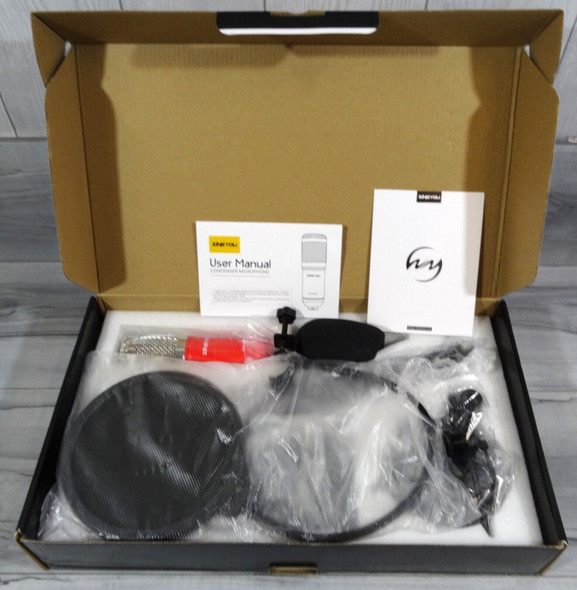 ZINGYOU BM-800 Condenser Microphone Bundle, Red & Silver *NEW, Open Box*